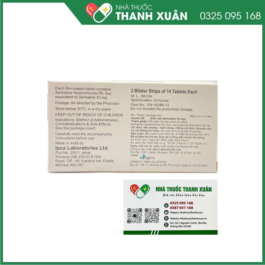 Inosert-50 thuốc chống trầm cảm